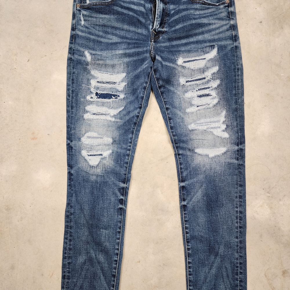 American Eagle Outfitters Ripped Blue Skinny Jeans